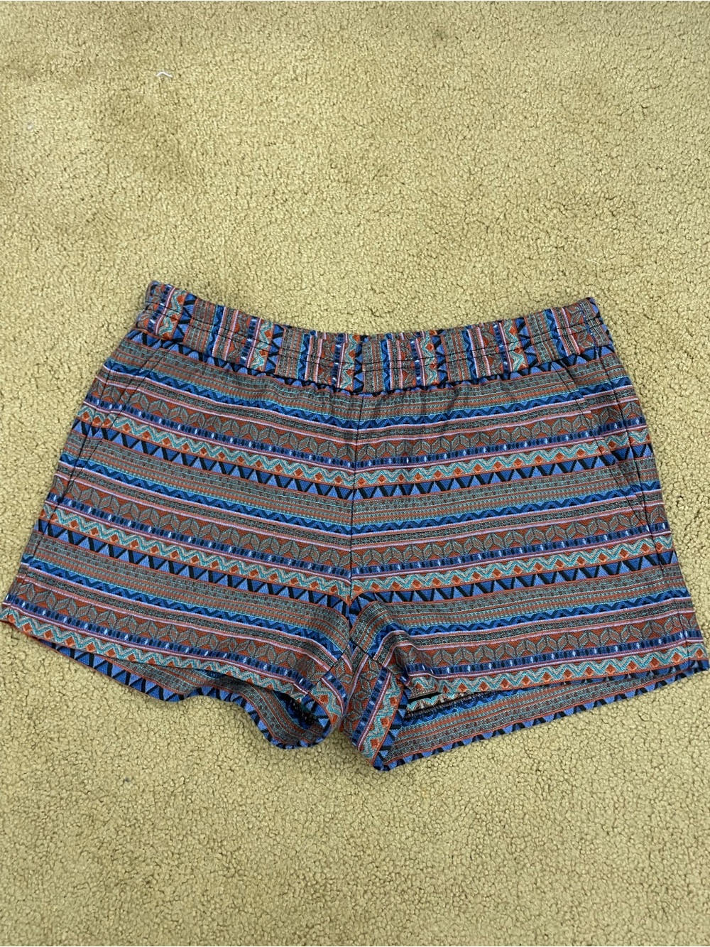J. Crew Multicolor Geo-Print Elastic-Waist Shorts size 6